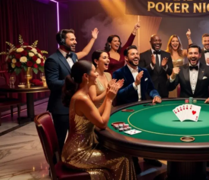 Montage zdjęć z różnych wieczorów pokerowych organizowanych przez JELENA KITAIGORODSKA
