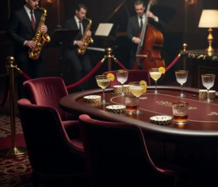 Luksusowa strefa VIP Poker Experience z barem i stylową aranżacją